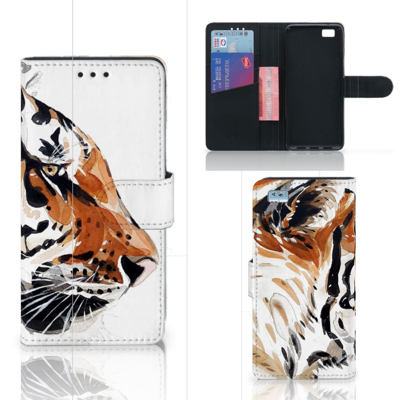 Hoesje Huawei Ascend P8 Lite Watercolor Tiger