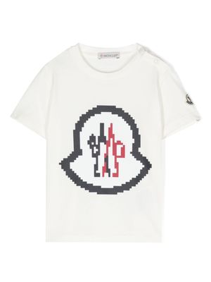 Moncler Enfant t-shirt en coton à logo imprimé - Blanc