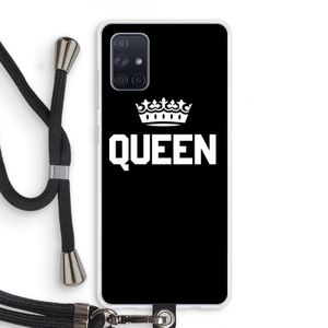Queen zwart: Samsung Galaxy A71 Transparant Hoesje met koord