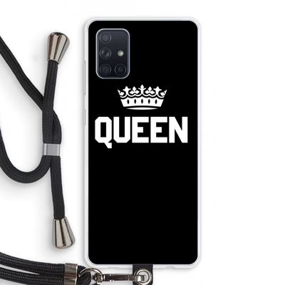Queen zwart: Samsung Galaxy A71 Transparant Hoesje met koord