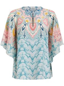 ETRO blouse en soie à imprimé graphique - Bleu