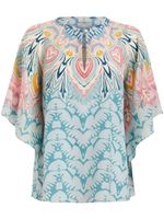 ETRO blouse en soie à imprimé graphique - Bleu