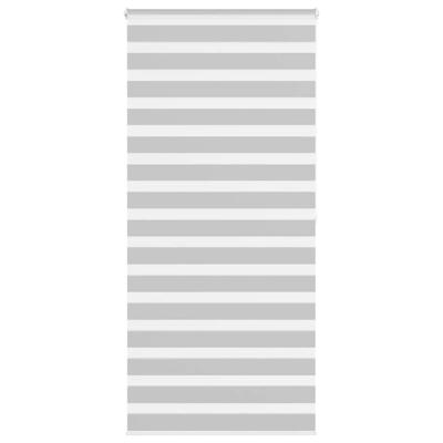 VidaXL Zebra rolgordijn 115x200 cm stofbreedte 110,9 cm lichtgrijs