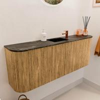 Toiletmeubel Mondiaz Joya Dlux | 113.2 cm | Meubelkleur Oak | Faye wastafel Lava Wasbak Midden | 1 kraangat