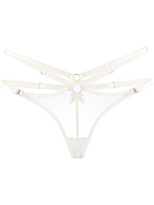 Bordelle string harnais - Blanc