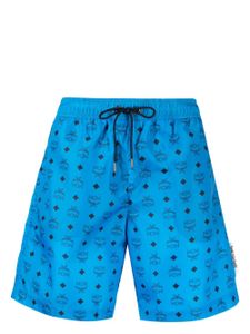 MCM short de bain à motif monogrammé - Bleu