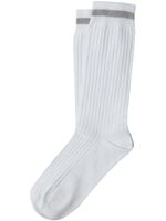 Brunello Cucinelli chaussettes nervurées à ornements métalliques - Blanc - thumbnail