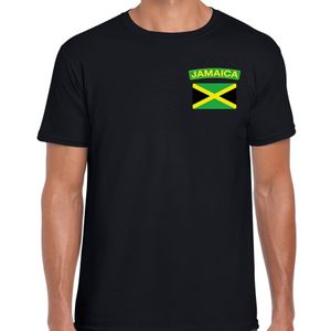 Jamaica t-shirt met vlag zwart op borst voor heren