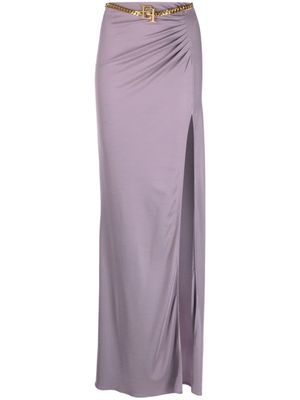 Elisabetta Franchi jupe longue à ceinture en chaîne - Violet