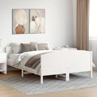 Bedframe zonder matras massief grenenhout wit 140x190 cm