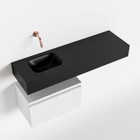 Toiletmeubel Mondiaz Andor | 100 cm | Meubelkleur Talc | Lex vrijhangend wastafel Urban Links | Zonder kraangat