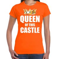 Woningsdag Queen of this castle t-shirts voor thuisblijvers tijdens Koningsdag oranje dames 2XL  -