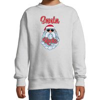 Kersttrui/sweater voor kinderen - Kerstman - Santa Rocks - grijs
