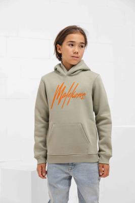 Malelions Striped Signature Hoodie Kids Lichtgroen/Oranje - Maat 140 - Kleur: Lichtgroen | Soccerfanshop