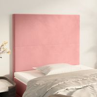 Hoofdborden 2 st 100x5x78/88 cm fluweel roze - thumbnail