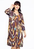 Yoek Jurk met plooien FEATHERS | Bruin | Maat 46/48