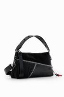 Middelgrote schoudertas met patch - BLACK - U Middelgrote schoudertas met patch - BLACK - U