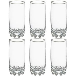 Set van 6x stuks longdrink glazen Tin 380 ml van glas