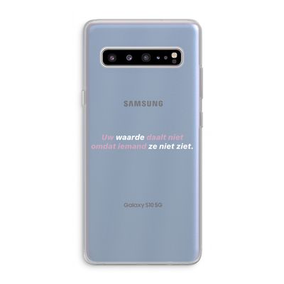 uw waarde daalt niet: Samsung Galaxy S10 5G Transparant Hoesje