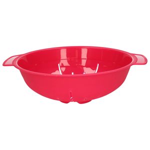 Plasticforte Keuken vergiet/zeef - kunststof - Dia 25 cm x Hoogte 8 cm - fuchsia roze - Vergieten