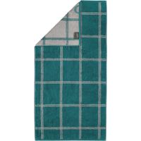 Cawö Cawo Two-Tone Grafik Handdoek  Smaragd 50x100