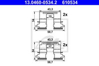 Accessoireset, schijfremblok ATE, u.a. für Mitsubishi, Peugeot, Citroën, Mazda