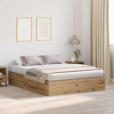 Bedframe met opslag artisanaal eikenkleurig 200 x 150 x 31.5 cm
