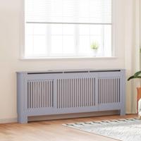 Radiatorafdekking 2 pcs Grijs 205 x 20,5 x 81,5cm Bewerkt hout