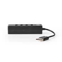 Nedis USB-Hub | USB-A Male | 4x USB A Female | 4-Poorts | 1 stuks - UHUBU2420BK - UHUBU2420BK - thumbnail