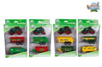 Kids Globe Farming Kids globe tractor set 3-delig die cast freewheel - thumbnail