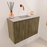 Toiletmeubel Mondiaz Joya Dlux | 60 cm | Meubelkleur Dusk | Faye wastafel Glace Wasbak Midden | Zonder kraangat(en)