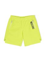 Moschino Kids logo-print elasticated-waistband shorts - Vert - thumbnail