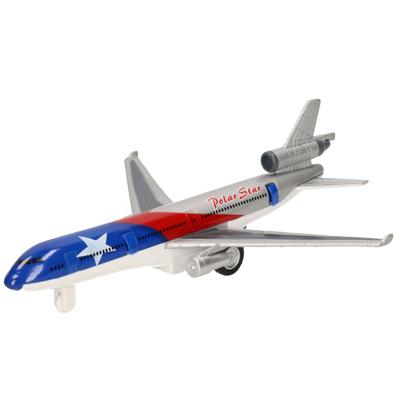 Goki Speelgoed Vliegtuig - 19 cm - rood/blauw - pull back motor - kinderen