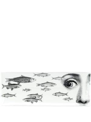 Fornasetti plateau à imprimé poisson 392mm - Blanc