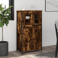 Hoge kast 62x32x106,5 cm bewerkt hout gerookt eikenkleurig