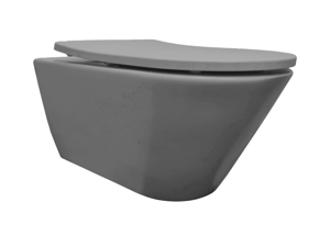 Sub StereoLine rimless hangend toilet met softclose en quick-release Shade toiletzitting, mat grijs