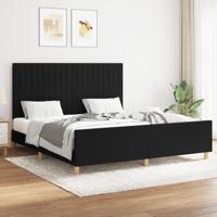 Bedframe zonder matras stof zwart 160x200 cm