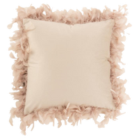 J-Line Kussen Pluimen Polyester Poederroze 45x45x13 - thumbnail