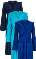 Badjas met capuchon - diversen kleuren - Kobalt blauw maat S/M