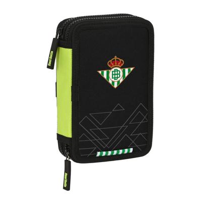Dubbele etui Real Betis Balompié Zwart Limoen 12.5 x 19.5 x 4 cm (28 Onderdelen)