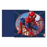 Globos Uitnodigingen en enveloppen fsc spider-man crime fighter, 6st.