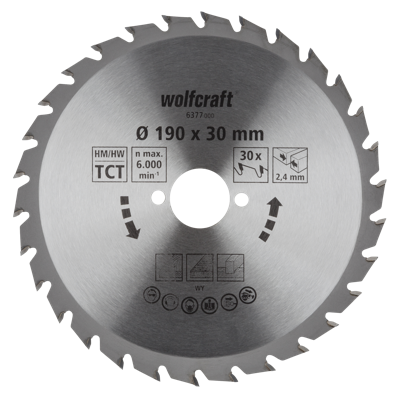 Wolfcraft Handcirkelzaagblad | HM | 30 Zähne | Ø190mm | 1 stuk - 6377000
