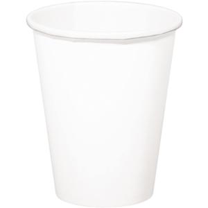 Folat Feest drinkbekers - 8x stuks - wit - papier - 350 ml - verjaardag/party