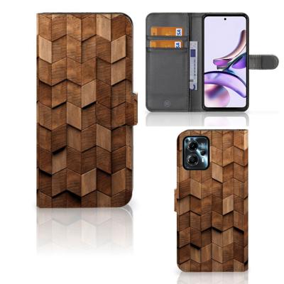 Book Style Case voor Motorola Moto G13 | G23 Wooden Cubes Book Style Case voor Motorola Moto G13 | G23 Wooden Cubes