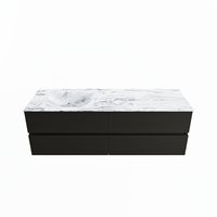 MONDIAZ VICA-DLUX 150cm badmeubel onderkast Urban 4 lades. Inbouw wastafel CLOUD links 1 kraangat, kleur Glace.