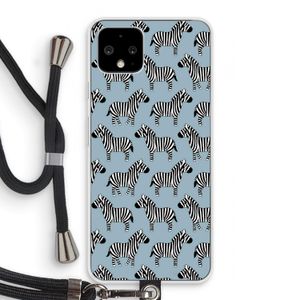 Zebra: Pixel 4 Transparant Hoesje met koord