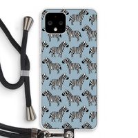 Zebra: Pixel 4 Transparant Hoesje met koord