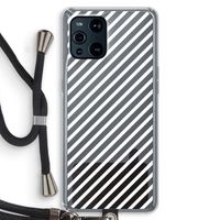 Strepen zwart-wit: Oppo Find X3 Transparant Hoesje met koord