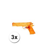 3 speelgoed waterpistolen oranje 20 cm - thumbnail