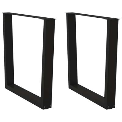 Eettafelpoten 2 st V-vormig 90x(72-73,3) cm staal zwart